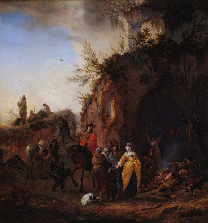 Les Bohémiens (before 1652) reproduction of painting by Philips Wouwerman. ALL GICLEE PRINTS