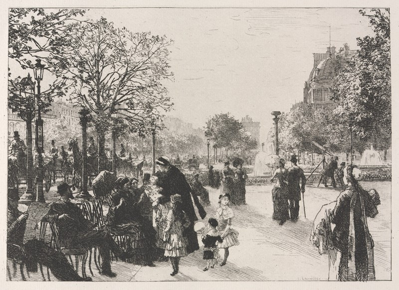 Tuileries Gardens reproduction of painting by Léon Augustin Lhermitte. ALL GICLEE PRINTS