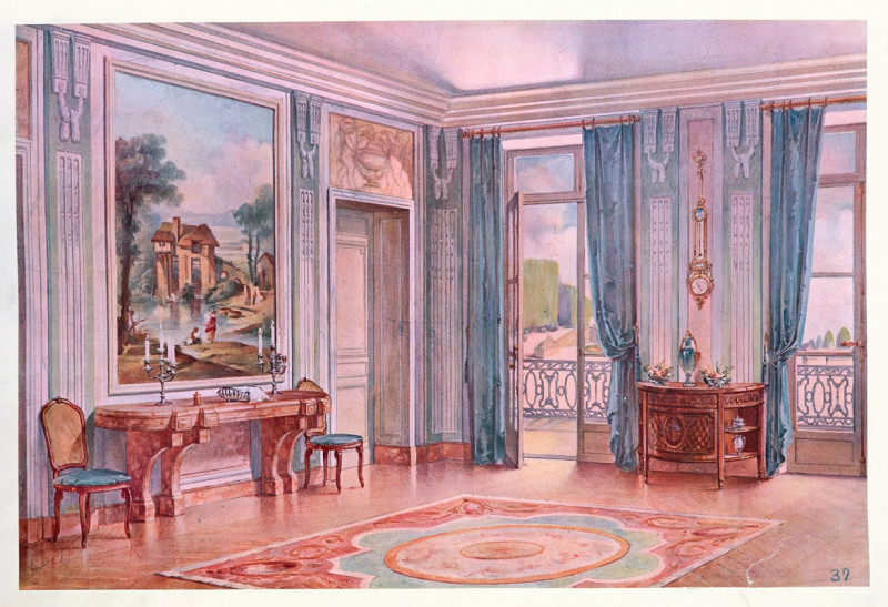 Salle a manger Louis XVI (style de Neufforge)…. (1907) reproduction of painting by Georges Rémon. ALL GICLEE PRINTS