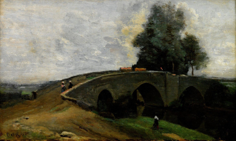 Le vieux pont reproduction of painting by Jean-Baptiste-Camille Corot. ALL GICLEE PRINTS