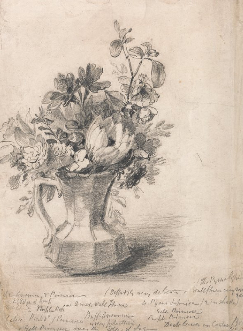 Flowers in a Pitcher reproduction of painting by John Constable. ALL GICLEE PRINTS