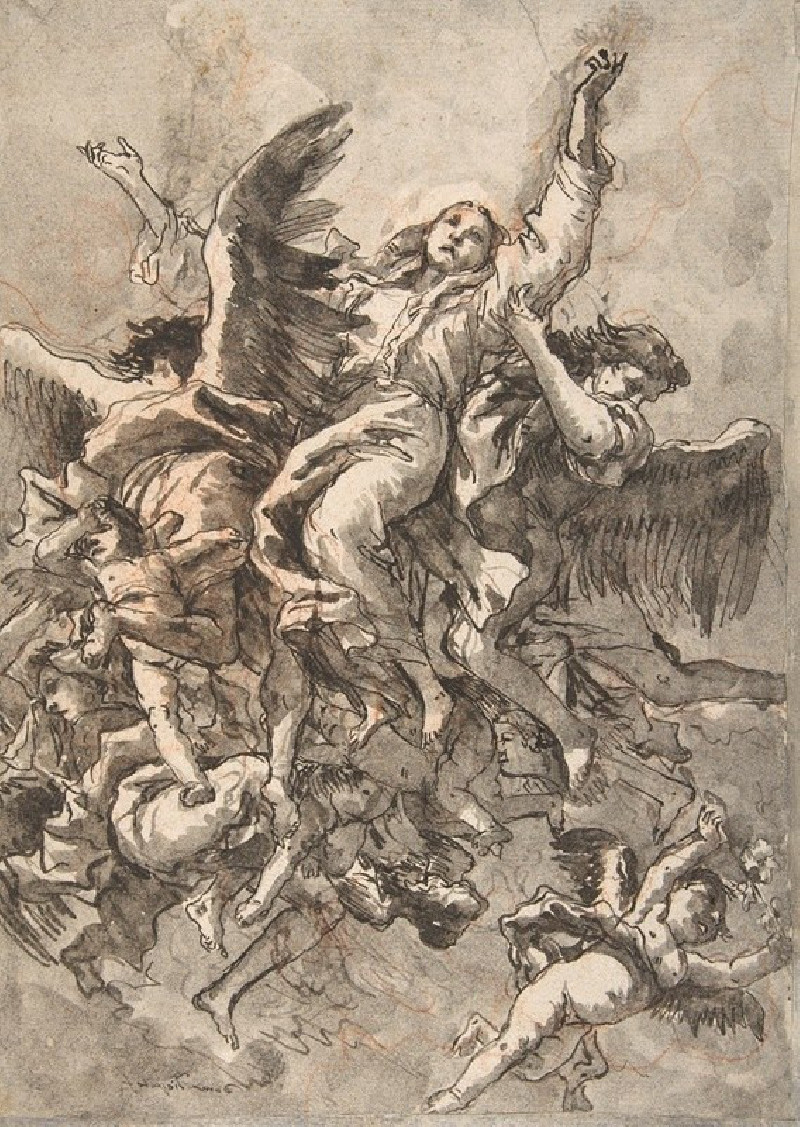 Giovanni Domenico Tiepolo reprodukcija The Assumption of the Virgin (1727–1804), VISOS REPRODUKCIJOS , paveikslai, reprodukci...