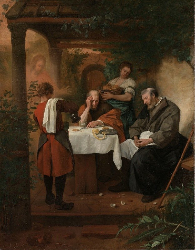 Supper at Emmaus (c. 1665 - c. 1668) reproduction of painting by Jan Steen. ALL GICLEE PRINTS