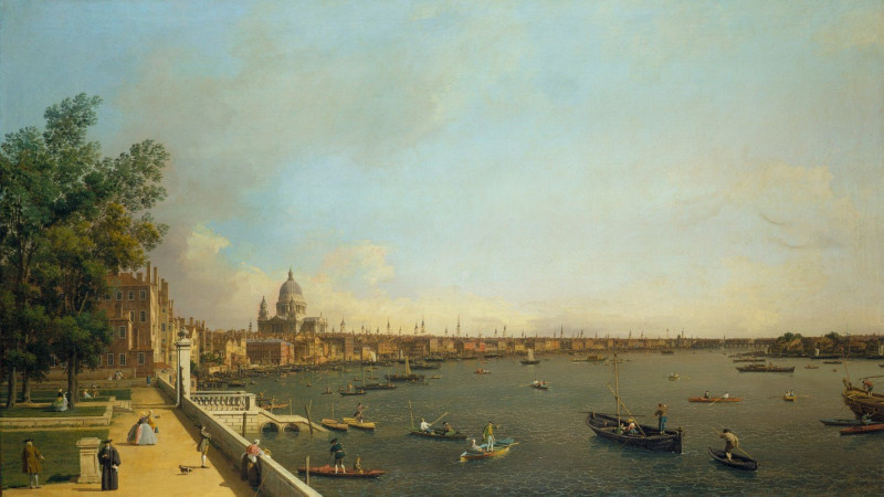 Canaletto reprodukcija London- The Thames from Somerset House Terrace towards the City, VISOS REPRODUKCIJOS , paveikslai, rep...