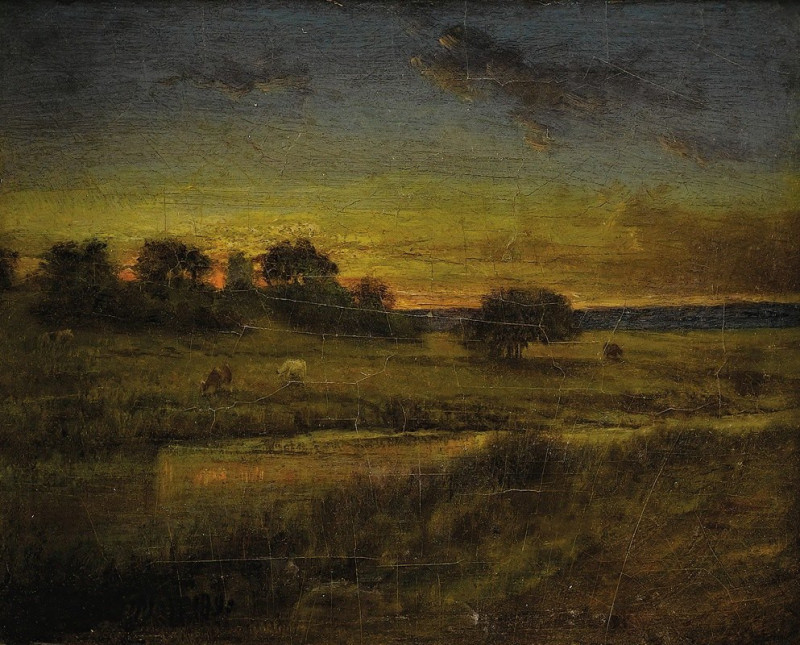 Pasture at Dawn (1891) reproduction of painting by George Inness. ALL GICLEE PRINTS