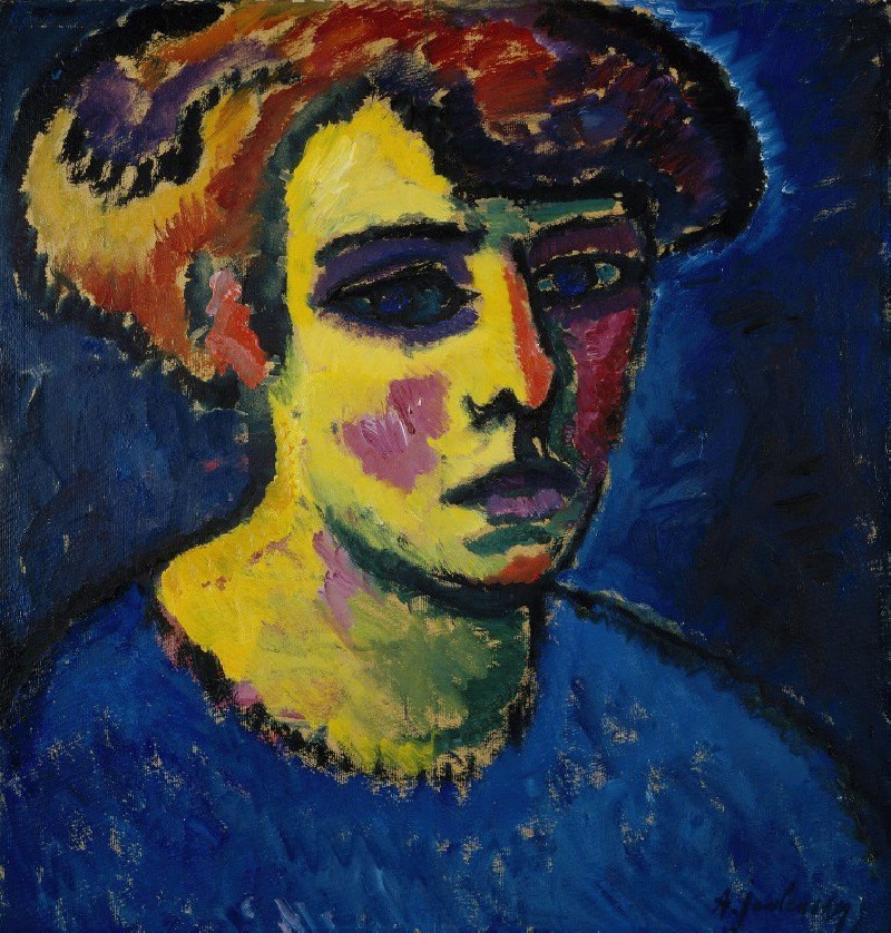 Frauenkopf (Head of a Woman) (1911) reproduction of painting by Alexej von Jawlensky. ALL GICLEE PRINTS