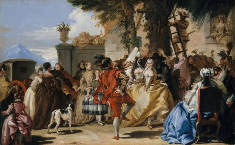 Giovanni Domenico Tiepolo reprodukcija A Dance in the Country (ca. 1755), VISOS REPRODUKCIJOS , paveikslai, reprodukcijos int...