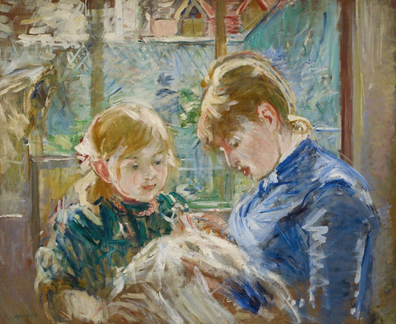 The Artist’s Daughter, Julie, with her Nanny (c. 1884) reproduction of painting by Berthe Morisot. ALL GICLEE PRINTS