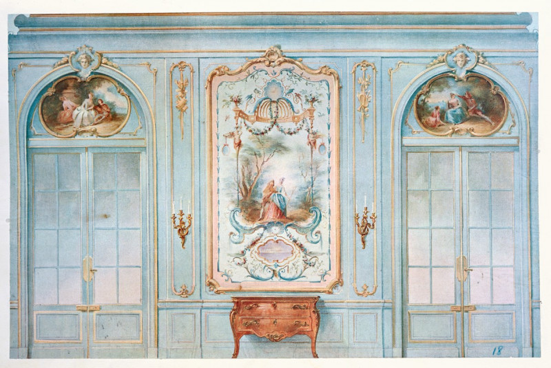 Grand salon Louis XV. Face de portes offrant des peintures…. (1907) reproduction of painting by Georges Rémon. ALL GICLEE PRINTS