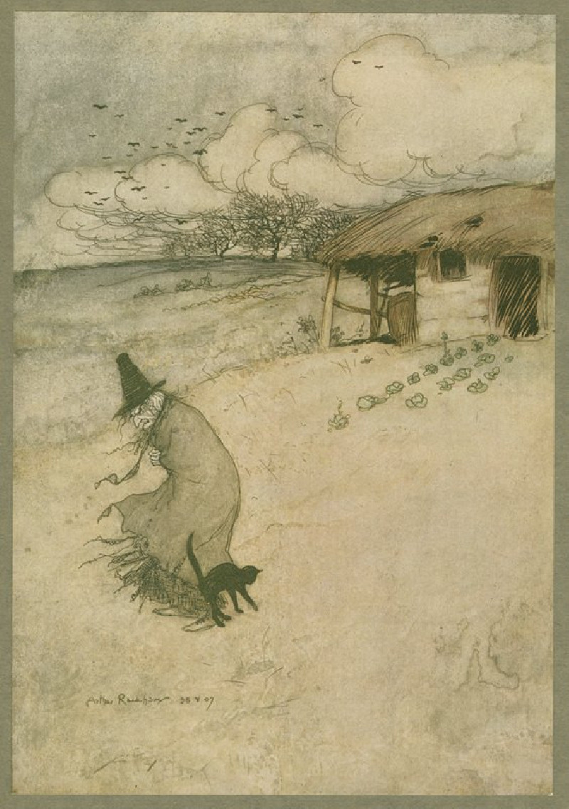 There’s an old woman dwells upon Tappington Moor. (1911) reproduction of painting by Arthur Rackham. ALL GICLEE PRINTS