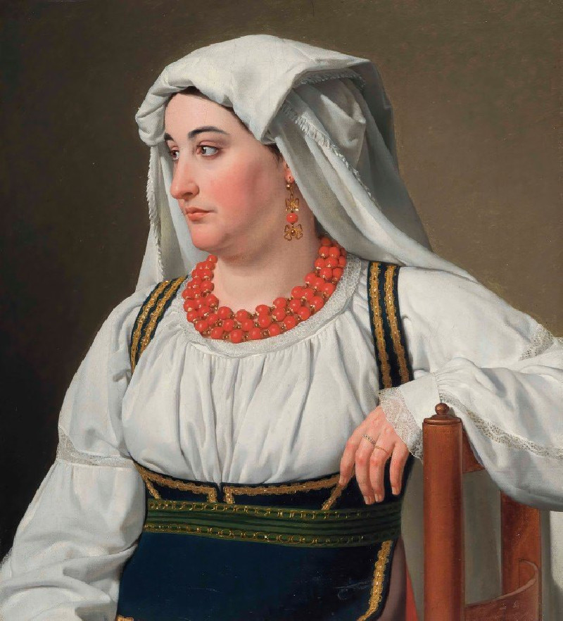 Una Ciociara, Portrait of a Roman Country Girl (1816) reproduction of painting by Christoffer Wilhelm Eckersberg. ALL GICLEE ...