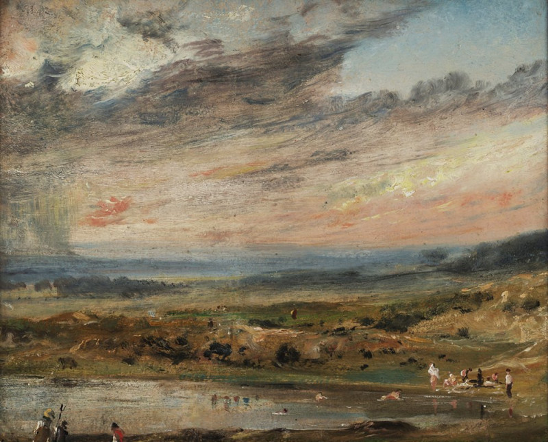 Hampstead Heath, with Pond and Bathers (1821) reproduction of painting by John Constable. ALL GICLEE PRINTS