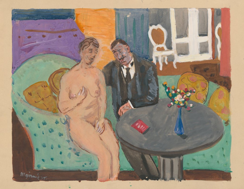 On a Sofa (1935) reproduction of painting by Cyprián Majerník. ALL GICLEE PRINTS