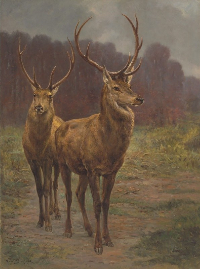 Monarchs Of The Forest reproduction of painting by Rosa Bonheur. ALL GICLEE PRINTS