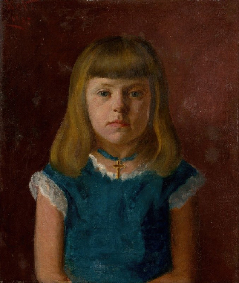 Portrait of a Girl (1885) reproduction of painting by Ferdinand Katona. ALL GICLEE PRINTS