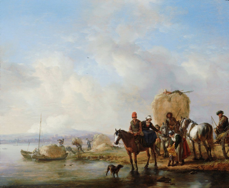 The Hay Wagon (after c. 1650) reproduction of painting by Philips Wouwerman. ALL GICLEE PRINTS