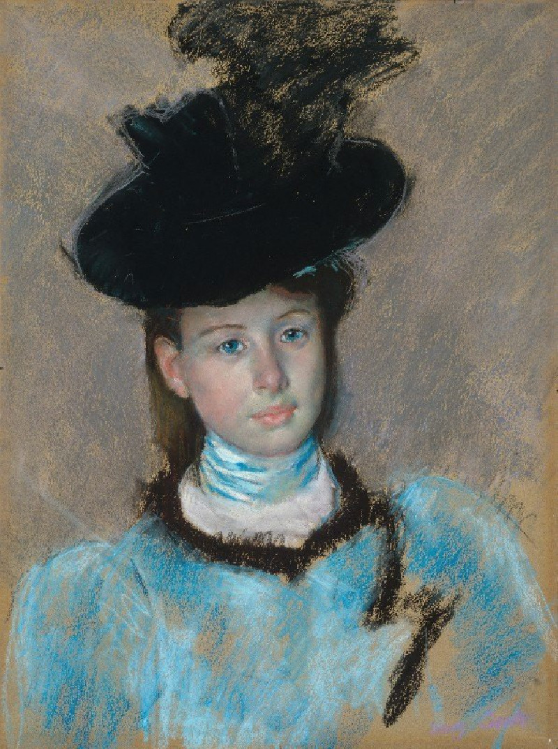 Mary Cassatt reprodukcija The Black Hat (c. 1890), VISOS REPRODUKCIJOS , paveikslai, reprodukcijos internetu