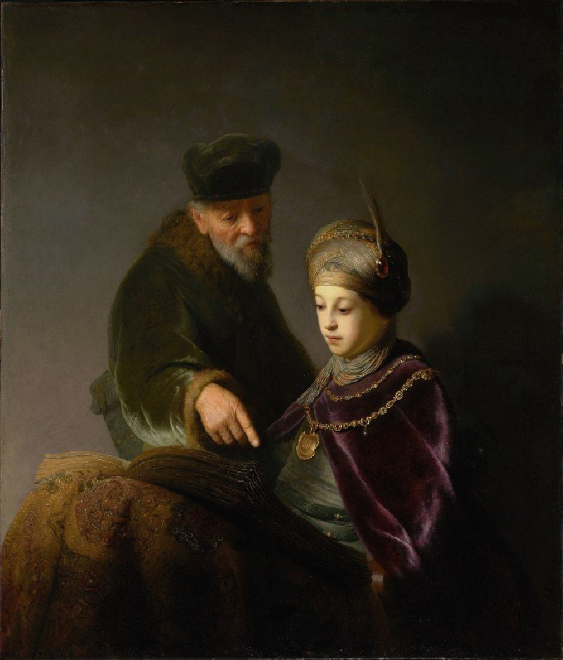 A Young Scholar and his Tutor (about 1629–1630) reproduction of painting by Rembrandt van Rijn. ALL GICLEE PRINTS