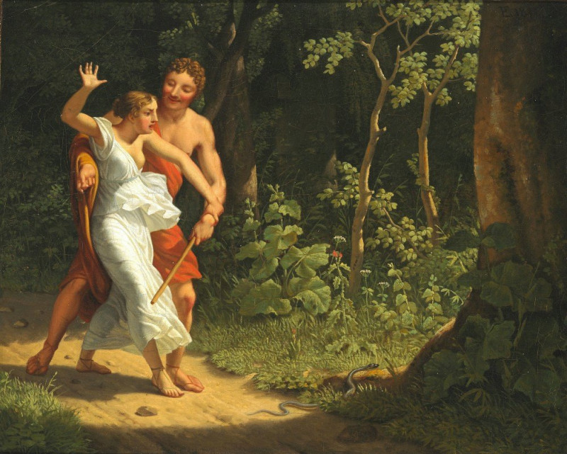 Christoffer Wilhelm Eckersberg reprodukcija A seduction scene in a forest (1811), VISOS REPRODUKCIJOS , paveikslai, reprodukc...