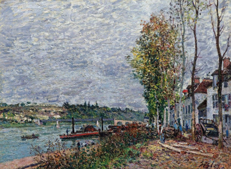 Jour De Brouillard À Saint-Mammès (1880) reproduction of painting by Alfred Sisley. ALL GICLEE PRINTS