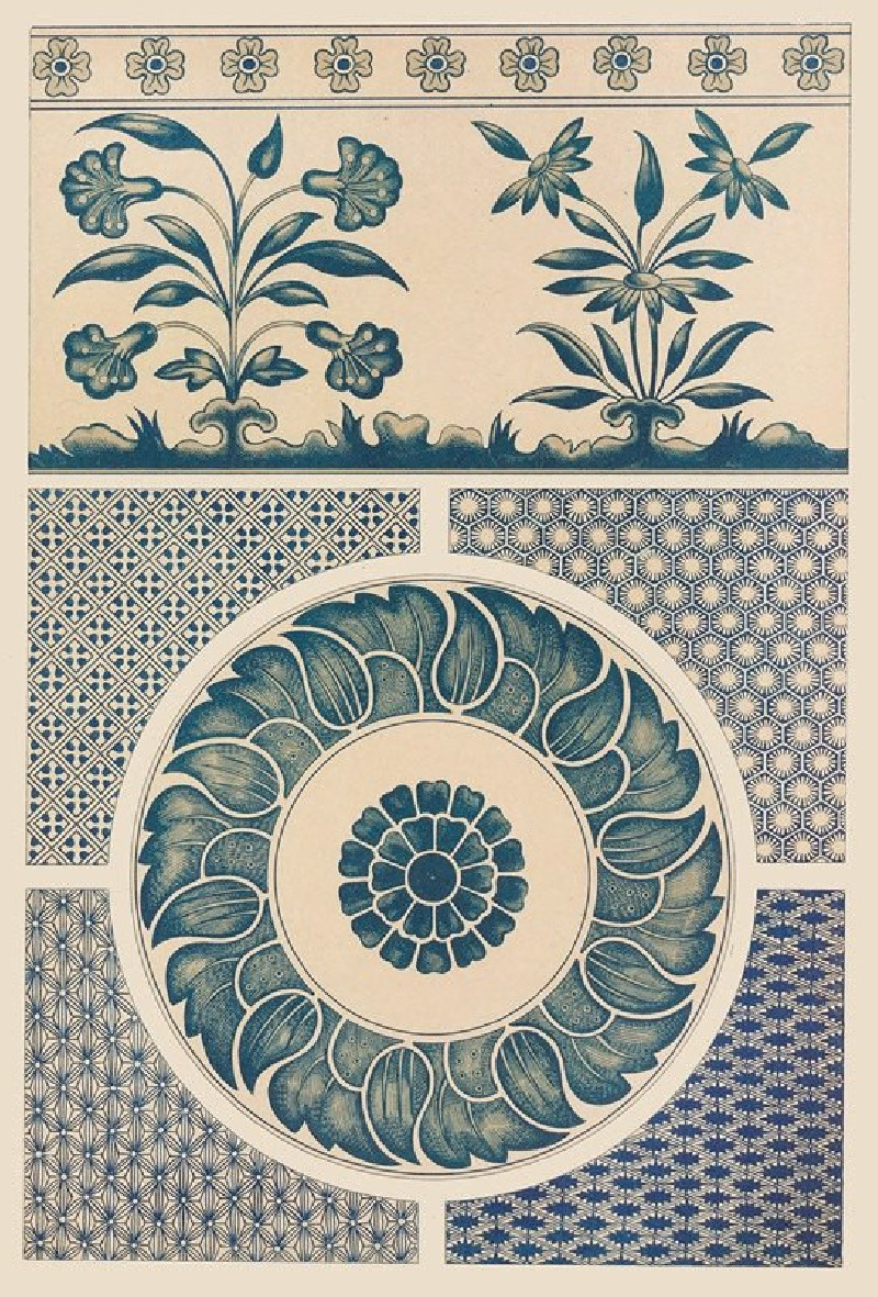 Examples of Chinese ornament, Pl.17 (1867) reproduction of painting by Owen Jones. ALL GICLEE PRINTS