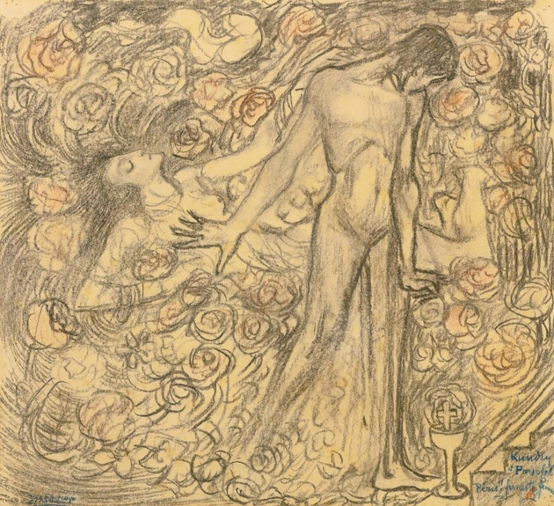 Kundry And Parsifal (circa 1895) reproduction of painting by Jan Toorop. ALL GICLEE PRINTS