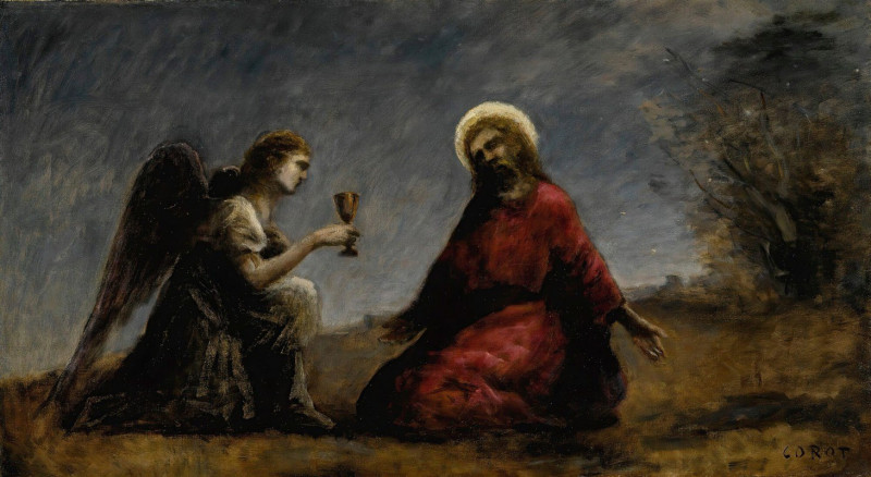 Le Christ Au Jardin Des Oliviers reproduction of painting by Jean-Baptiste-Camille Corot. ALL GICLEE PRINTS