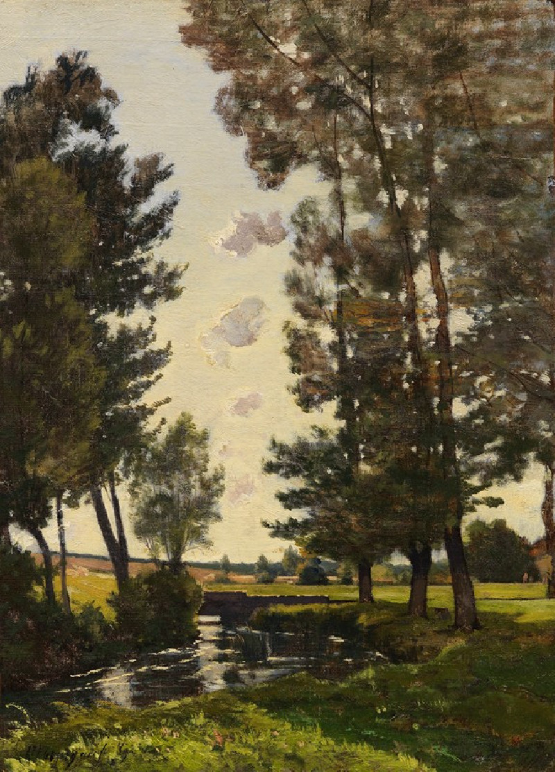 Henri-Joseph Harpignies reprodukcija Paysage au ruisseau (1889), VISOS REPRODUKCIJOS , paveikslai, reprodukcijos internetu