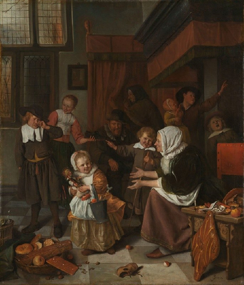 The Feast of St Nicholas (1665 - 1668) reproduction of painting by Jan Steen. ALL GICLEE PRINTS