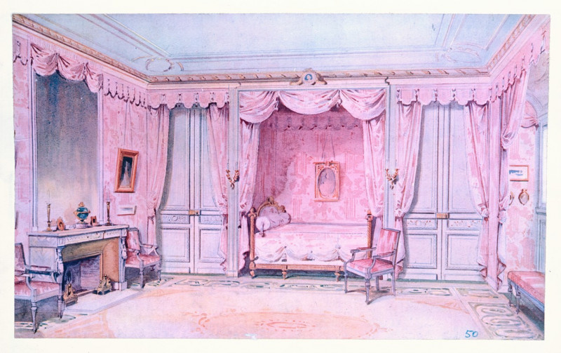 Chambre a coucher, inspirée de celle du comte d’Artois…. (1907) reproduction of painting by Georges Rémon. ALL GICLEE PRINTS