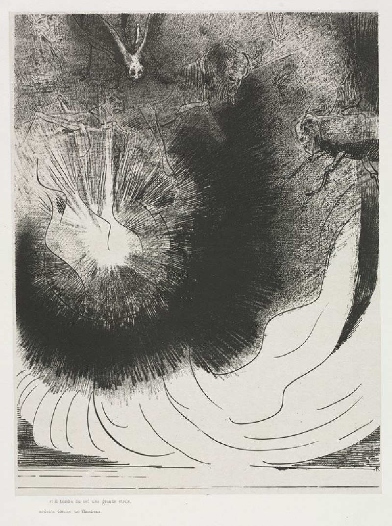 And There Fell a Great Star from Heaven, Burning as it were a Lamp (1899) reproduction of painting by Odilon Redon. ALL GICLE...