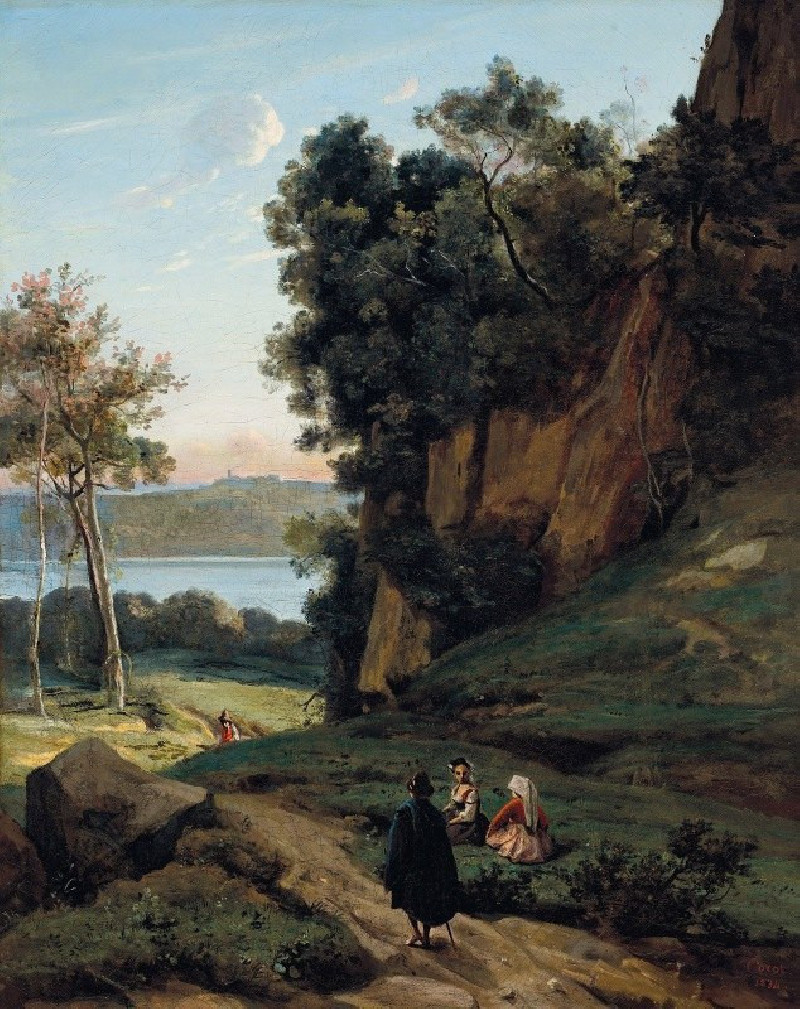 Italiens D’Albano (1834) reproduction of painting by Jean-Baptiste-Camille Corot. ALL GICLEE PRINTS