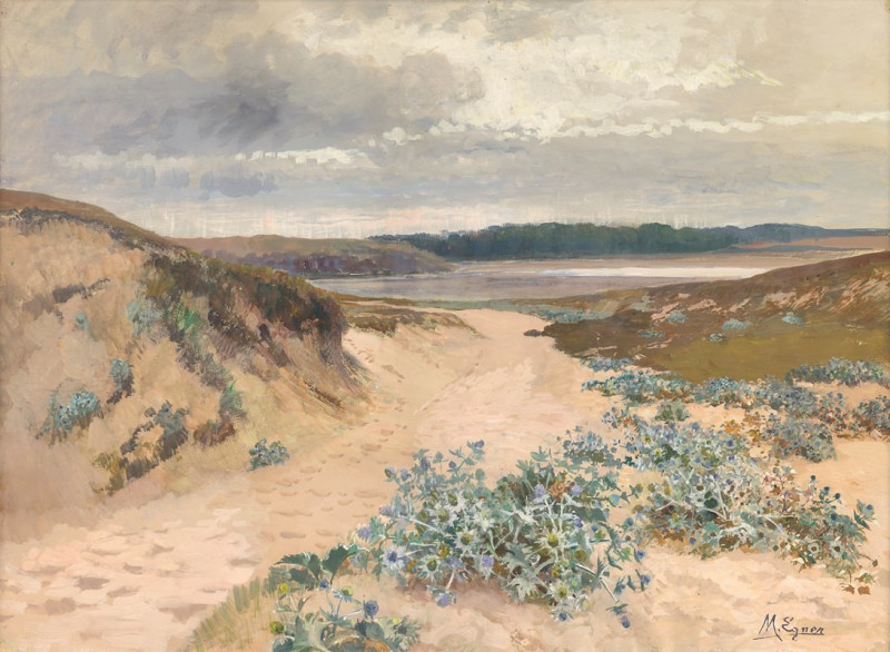 Dünenlandschaft in der Bretagne (1910) reproduction of painting by Marie Egner. ALL GICLEE PRINTS