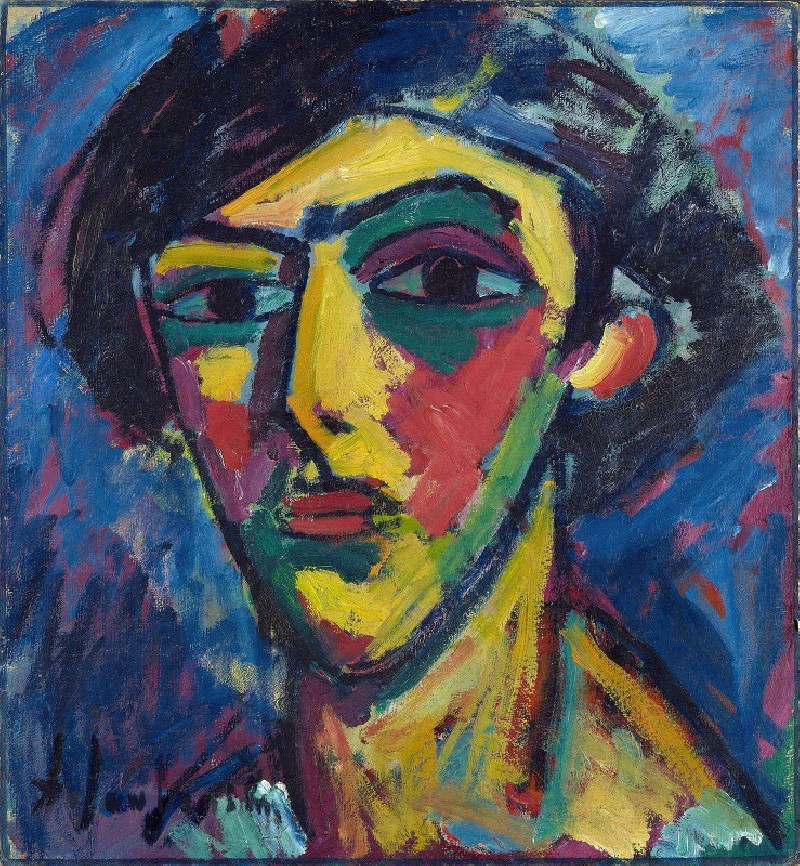 Head Of A Youth (1911) reproduction of painting by Alexej von Jawlensky. ALL GICLEE PRINTS