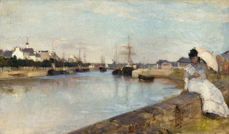 The Harbor at Lorient (1869) reproduction of painting by Berthe Morisot. ALL GICLEE PRINTS