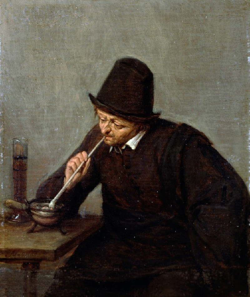 A Man Smoking reproduction of painting by Adriaen van Ostade. ALL GICLEE PRINTS