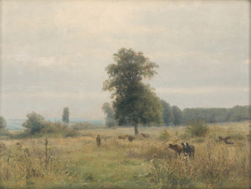 Landscape with trees (1898) reproduction of painting by Ľudovít Čordák. ALL GICLEE PRINTS