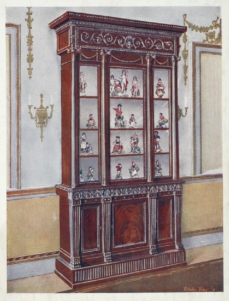 Carved mahogany China cases (1910 - 1911) reproduction of painting by Edwin Foley. ALL GICLEE PRINTS