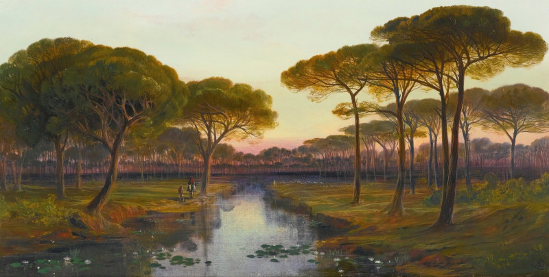 The Pineta, Ravenna (1872) reproduction of painting by Edward Lear. ALL GICLEE PRINTS