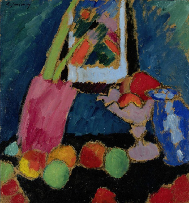 Alexej von Jawlensky reprodukcija Still Life with a Purple Bowl (1912), Natiurmortas , paveikslai, reprodukcijos internetu