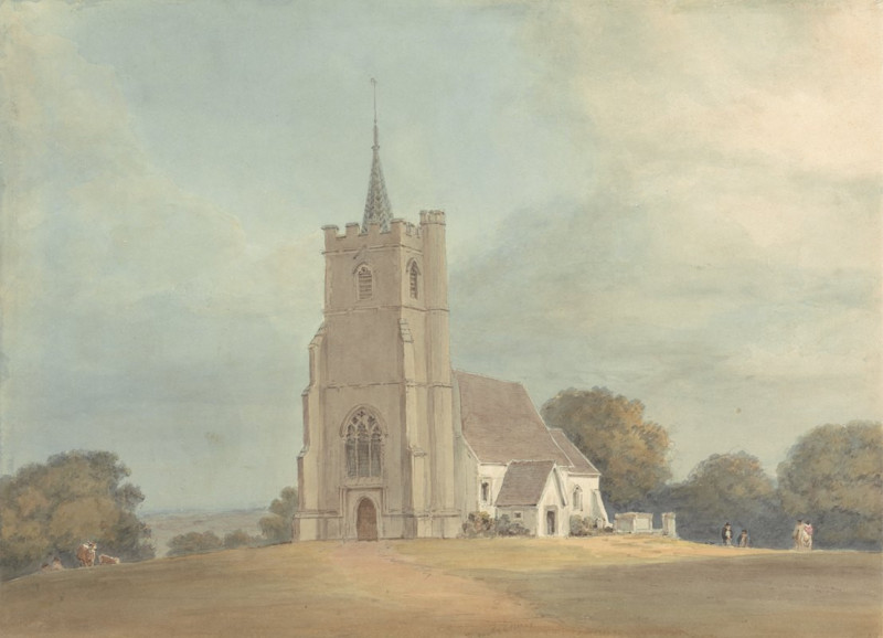 The Church in Knebworth Park reproduction of painting by Samuel Davis. ALL GICLEE PRINTS