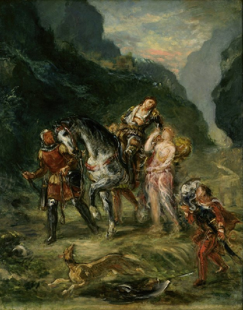 Eugène Delacroix reprodukcija Angelica and the wounded Medoro (circa 1860), VISOS REPRODUKCIJOS , paveikslai, reprodukcijos i...