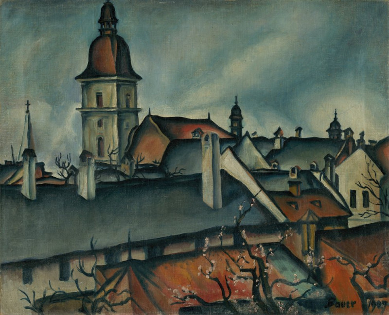 Pohľad na Košice (1927) reproduction of painting by Konštantín Bauer. ALL GICLEE PRINTS