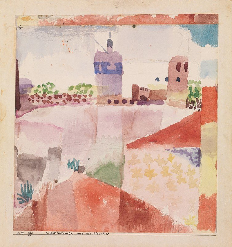 Hammamet with Its Mosque (1914) reproduction of painting by Paul Klee. ALL GICLEE PRINTS