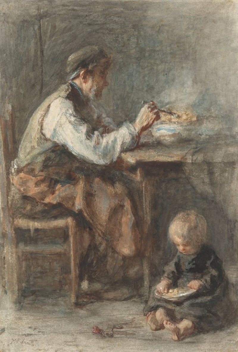 De schoenmaker (1834 - 1911) reproduction of painting by Jozef Israëls. ALL GICLEE PRINTS