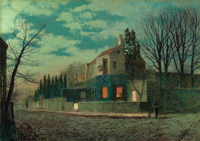 Yew Court, Scalby (1877) reproduction of painting by John Atkinson Grimshaw. ALL GICLEE PRINTS