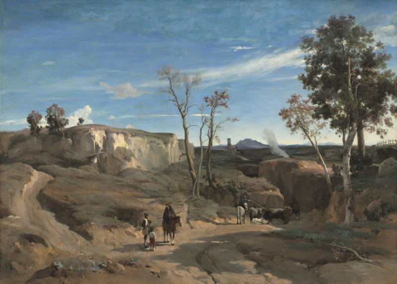 Jean-Baptiste-Camille Corot reprodukcija La Cervara, the Roman Campagna (c. 1830–31), VISOS REPRODUKCIJOS , paveikslai, repro...