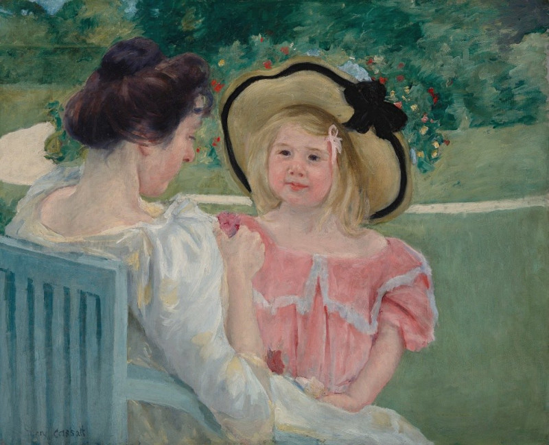 In The Garden (1903) reproduction of painting by Mary Cassatt. ALL GICLEE PRINTS