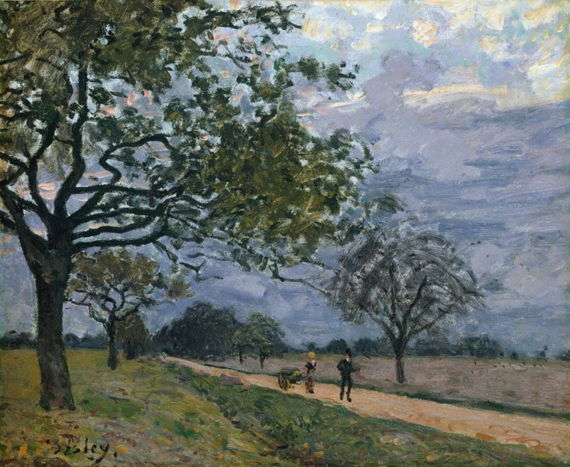 The Road from Versailles to Louveciennes (1879) reproduction of painting by Alfred Sisley. ALL GICLEE PRINTS