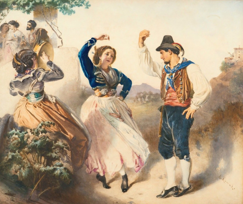 Tarantella reproduction of painting by Anton Romako. ALL GICLEE PRINTS